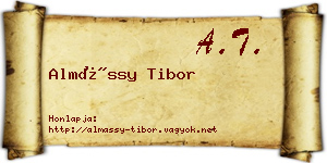 Almássy Tibor névjegykártya