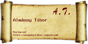 Almássy Tibor névjegykártya